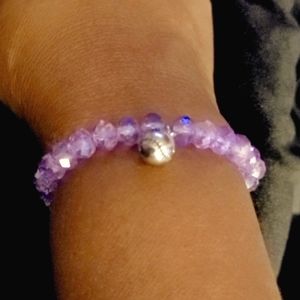 COPY - L&L Lavender/Purple Boho Stretch Bracelet with Basketball Charm 🏀  NWOT